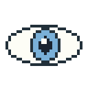 Icono de ojo con iris azul